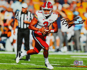 Taulia Tagovailoa Autographed Maryland Terps 8x10 Passing Photo-Beckett W Holo