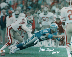 Steve Largent Autographed Seattle Seahawks 16x20 FP Dive w/HOF-Beckett W Holo