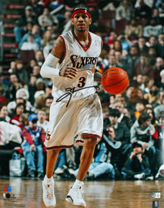 Allen Iverson Autographed Philadelphia 76ers 16x20 White Jsy Photo-BeckettW Holo