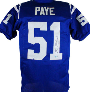 Kwity Paye Autographed Blue Pro Style Jersey *1- Beckett W Hologram *Black