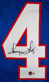 Thurman Thomas Autographed Blue Pro Style JSTAT Jersey-Beckett W Hologram *Black