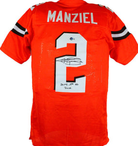 Johnny Manziel Autographed Orange Pro Style Jersey w/insc.-Beckett W Hologram