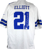 Ezekiel Elliott Autographed Dallas Cowboys White Nike Game Jersey-Beckett W Holo