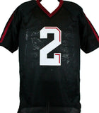 Johnny Manziel Autographed Black College Style STAT Jersey w/2 insc.-BAW Holo