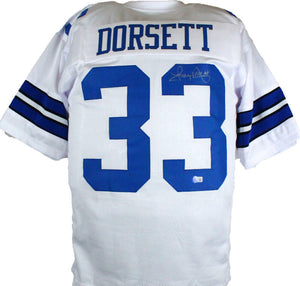 Tony Dorsett Autographed White Pro Style Jersey-Beckett W Hologram *Silver