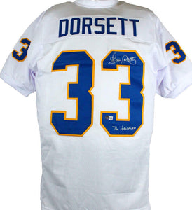 Tony Dorsett Autographed White College Style Jersey w/Heisman-Beckett W Holo