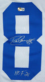 Drew Pearson Autographed White Pro Style STAT Jersey w/HOF-Beckett W Holo*Silver