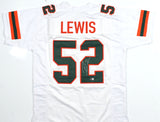 Ray Lewis Autographed White College Style Jersey-Beckett W Hologram *Silver