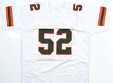 Ray Lewis Autographed White College Style Jersey-Beckett W Hologram *Silver
