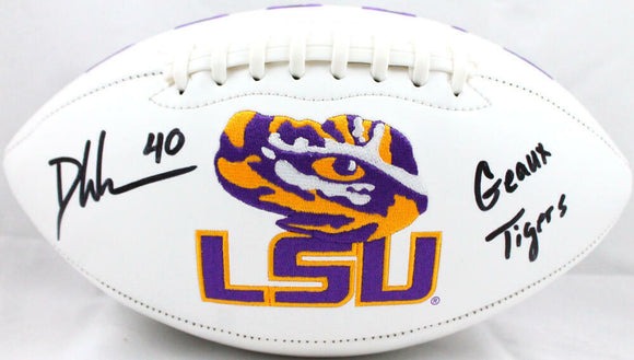 Devin White Autographed LSU Tigers Logo Football w/Insc.-Beckett W Hologram