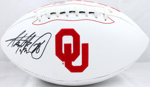 Adrian Peterson signed Oklahoma Sooners Logo Football-Beckett W Hologram *Black