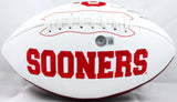 Adrian Peterson signed Oklahoma Sooners Logo Football-Beckett W Hologram *Black