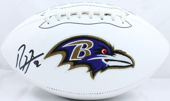 Ray Lewis Autographed Baltimore Ravens Logo Football-Beckett W Hologram *Black