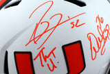 Lewis/Gore/Sapp Autographed Miami Hurricanes F/S Lunar Speed Helmet-BeckettWHolo