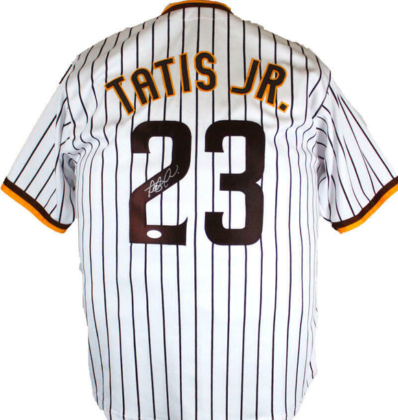 Fernando Tatis Jr. Autographed Pin Stripe Pro Style Jersey-JSA *Silver