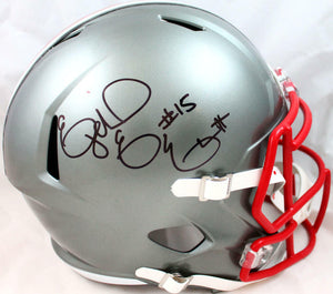 Ezekiel Elliott Autographed Ohio St. F/S Flash Speed Helmet-Beckett W Hologram