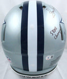 Tony Dorsett Signed Cowboys F/S Speed Authentic Helmet w/5 stats-Beckett W Holo