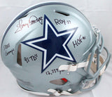 Tony Dorsett Signed Cowboys F/S Speed Authentic Helmet w/5 stats-Beckett W Holo