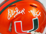 Warren Sapp Signed Miami Hurricanes Flash Speed Mini Helmet w/Insc.-BeckettWHolo