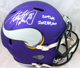 Adrian Peterson Signed Vikings F/S Speed Helmet w/2 Insc.-Beckett W Hologram