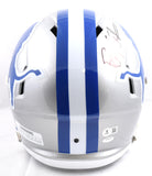 Barry Sanders Autographed Lions 83-02 TB F/S Speed Helmet-Beckett W Holo*Black