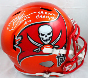 Mike Alstott Signed TB Buccaneers F/S Flash Speed Helmet w/SB Champs-BAWHologram