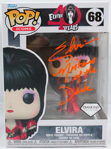 Cassandra Peterson Autographed Elvira Funko Pop Figurine #68 w/Mistress- JSA W