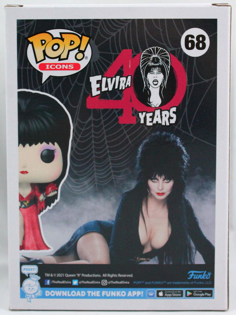 open lace back dress Cassandra Peterson Autographed Elvira Funko Pop Figurine #68 w/Mistres –  The Jersey Source