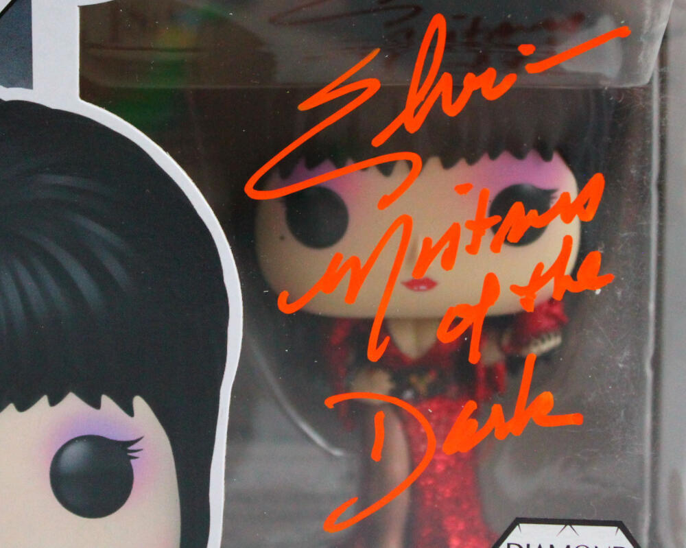 open lace back dress Cassandra Peterson Autographed Elvira Funko Pop Figurine #68 w/Mistres –  The Jersey Source