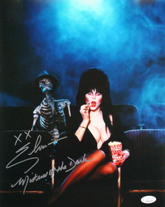 Cassandra Peterson Autographed 11x14 Elvira Photo w/Insc-JSA W *Silver