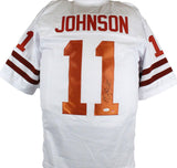 Derrick Johnson Autographed White College Style Jersey-JSA  *Black