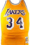 Shaquille O' Neal Signed Lakers Gold Mitchell&Ness HWC Swingman Jersey-BAW Holo