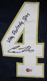 Cole Kmet Signed Blue College Style Jersey w/Vita Dulcedo Spes-Beckett W Holo