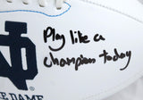 Michael Mayer Signed Notre Dame Logo Football w/Play Like a Champ-Beckett W Holo