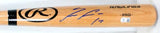 Ronald Acuna Autographed Pro Baseball blonde Bat w/# - Beckett W *Blue