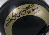 Kurt Warner Signed St. Louis Rams 00-16 Mini Helmet w/HOF/SB MVP-Beckett W Holo