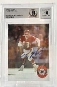 1994 Playoff #1 Joe Montana Auto Kansas City Chiefs BAS Autograph 10