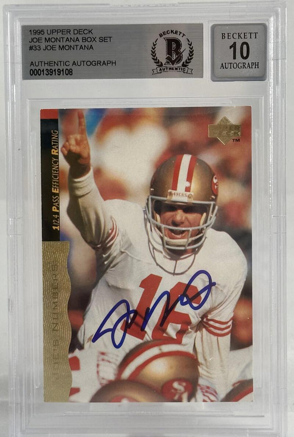 1995 Upper Deck Box Set #33 Joe Montana Auto SF 49ers BAS Autograph 10