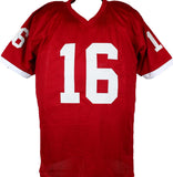 Jim Plunkett Autographed Red College Style Jersey w/Heisman-Beckett W Hologram