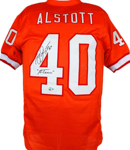 Mike Alstott Autographed Orange Pro Style Jersey w/A-Train-Beckett W Hologram