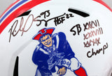 Richard Seymour Signed Patriots 90-92 F/S Speed Helmet w/HOF SB Champs-BAW Holo