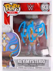 Rey Mysterio Autographed Funko Pop Figurine #93- Beckett Hologram *Blue