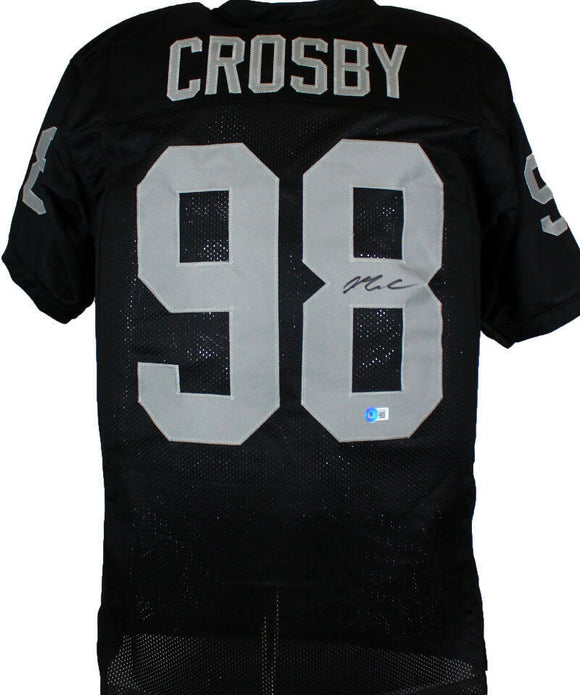 Maxx Crosby Autographed Black Pro Style Jersey-Beckett W Hologram *Black