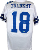 Jalen Tolbert Autographed White Pro Style Jersey-Beckett W Hologram *Silver