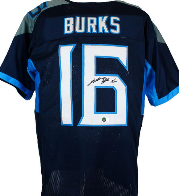 Treylon Burks Autographed Blue Pro Style Jersey-Beckett W Hologram *Black