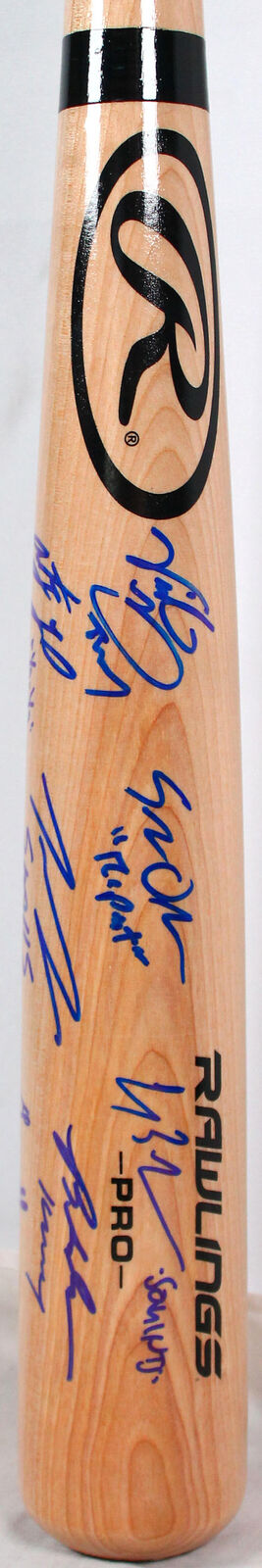 The Sandlot Signed Blonde Rawlings Pro Baseball Bat (7 Actors)-Beckett W Holo