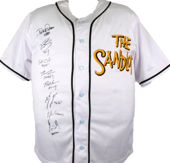 The Sandlot Autographed Jersey w/8 Actors-Beckett W Hologram *Black