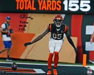 Tee Higgins Signed Bengals 16x20 TD Dance w/3 Inscriptions-Beckett W Hologram