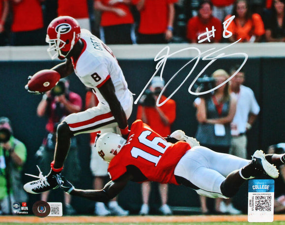 AJ Green Autographed Georgia Bulldogs 8x10 Leap Photo-Beckett W Hologram *White