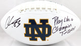 Chase Claypool Signed Notre Dame Logo Football w/Play Like a Champ-Beckett WHolo